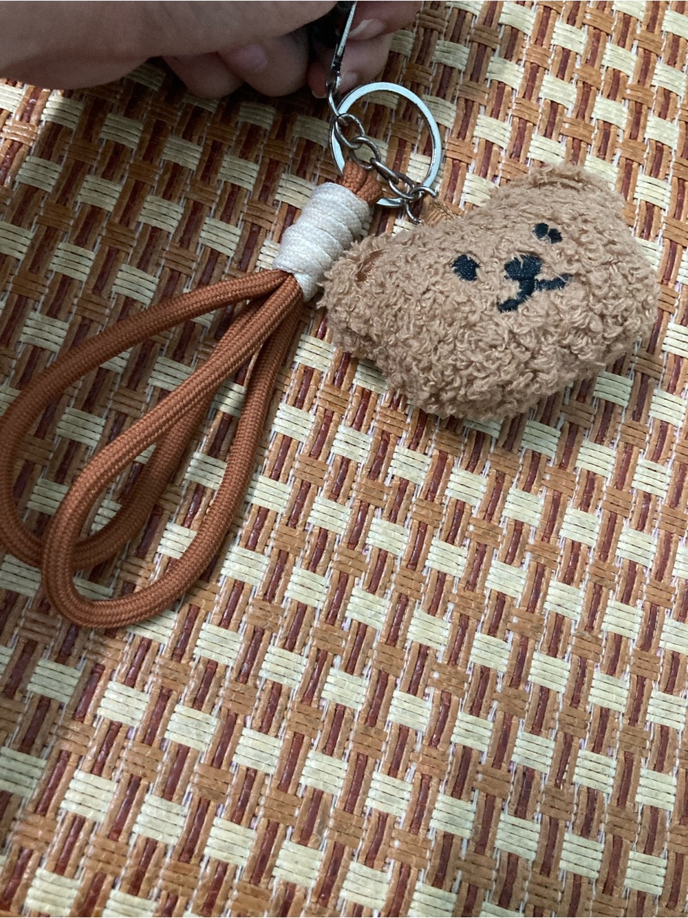 Brown Plush Bear Keychain Wrist Strap - Small Pets Accessory